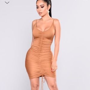 Shanghai Ruched Dress - Brown